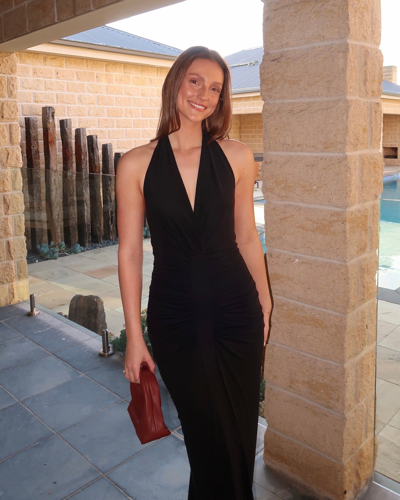 Venus Gathered Cupro Dress